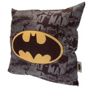 Batman Logo Filled Cushion (One Size) (Grey/Black/Yellow)