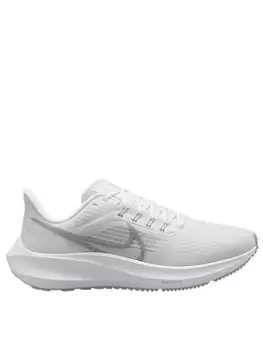 Nike Air Zoom Pegasus 39 - White/Silver, White/Silver, Size 5, Women