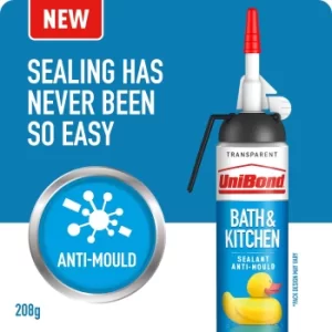 UniBond Bath and Kitchen Sealant Transparent 208g Clear