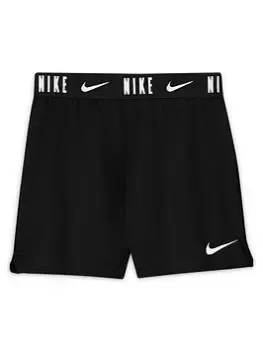 Nike Girls Dri-FIT Trophy 6" Short - Black/White, Size S=8-9 Years