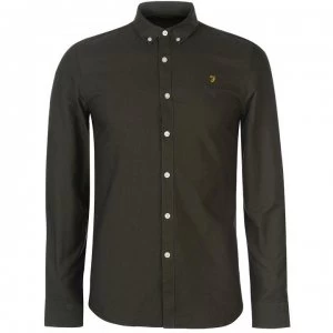 Farah Vintage Oxford Long Sleeve Shirt - Dark Green