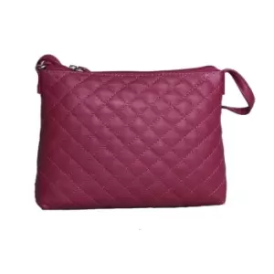 Eastern Counties Leather Womens/Ladies Rose Quilted Handbag (One size) (Fuchsia)