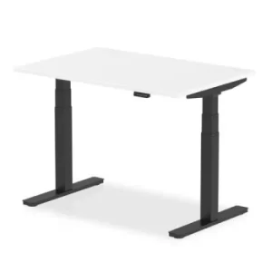 Air 1200 x 800mm Height Adjustable Desk White Top Black Leg