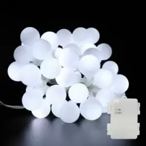 Extrastar UK - LED Globe String Lights Cool White 50 LEDs, 5M, Battery Powered