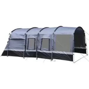 Outsunny - 8-Person Camping Tent Tunnel Design with 4 Large Windows Dark Grey - Dark Grey