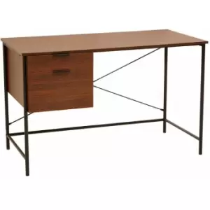 Premier Housewares Bradbury Walnut Veneer Desk with Drawers