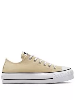 Converse Chuck Taylor All Star Lift Platform Seasonal Color Lo, Beige, Size 5, Women