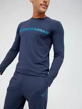 Emporio Armani Bodywear Bodywear Mega Logo Pyjama Set - Navy Size M Men