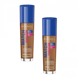 Rimmel Match Perfection 30ml Foundation Duo Pack in Deep Noisette