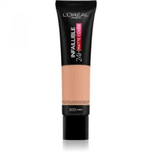 LOreal Paris Infallible 24H Matte Cover Long-Lasting Mattifying Foundation Shade 300 Amber 30ml