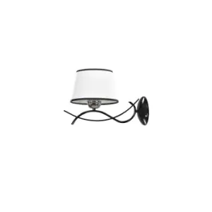 Ramar Black Wall Lamp with Shade with Fabric Shades, 1x E27