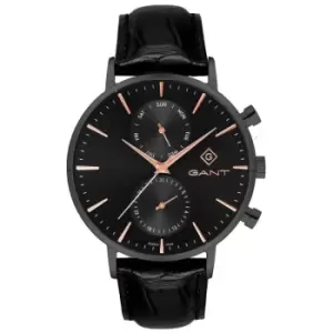 Mens Gant Gant Park Hill Day-Date II-IPB Black-Strap Watch Watch