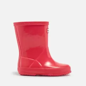 Hunter Kids First Classic Gloss Wellington Boots - Rowan Pink - UK 5 Toddler