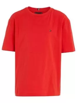 Tommy Hilfiger Boys Essential T-Shirt - Red, Size 10 Years