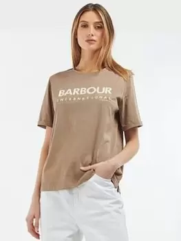 Barbour International Monaco Tee - Brown, Size 8, Women