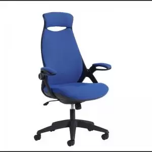 Tuscan high back fabric managers chair with head support - blue