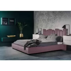 Glexton Bed Super King Plush Velvet Pink