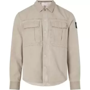 Calvin Klein Jeans Mineral Dye Utility Overshirt - Beige