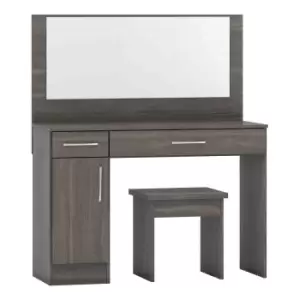 Seconique Nevada Vanity/Dressing Table Set - Black Wood Grain