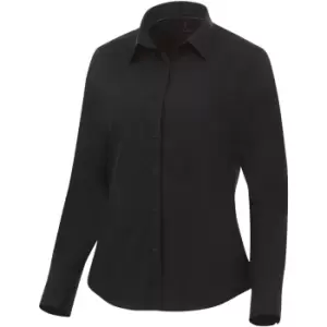 Elevate Womens/Ladies Hamell Long Sleeve Shirt (XS) (Solid Black)