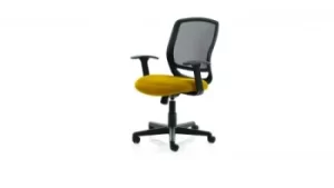 Mave Task Operator Chair Black Mesh With Arms Bespoke Colour Seat Yellow