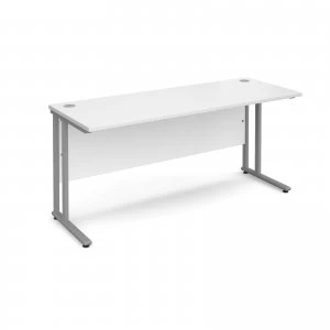 Maestro 25 SL Straight Desk 1600mm x 600mm - Silver Cantilever Frame