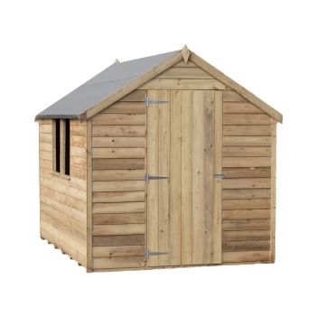 Shire Super Value Window Pressure Treated Overlap Apex Shed - 6ft x 8ft (1830mm x 2390mm) Natural Wood OVSW0806POL-1AA