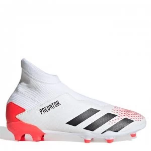 adidas Predator 20.3 Laceless Junior FG Football Boots - White/PopOrange