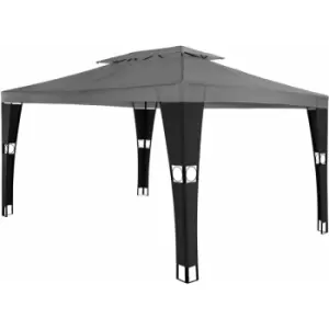 Gazebo Mona 3x4m rattan - garden gazebo, camping gazebo, party gazebo - black/anthracite - black/anthracite