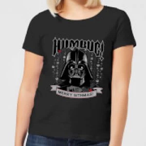 Star Wars Darth Vader Humbug Womens Christmas T-Shirt - Black