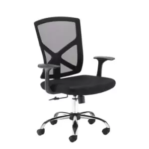 Hale Black mesh back operator chair with Black fabric seat and chrome base