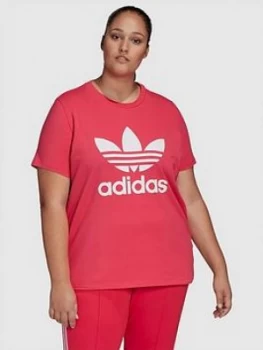 adidas Originals Trefoil T-Shirt (Curve) - Pink, Size 1X, Women