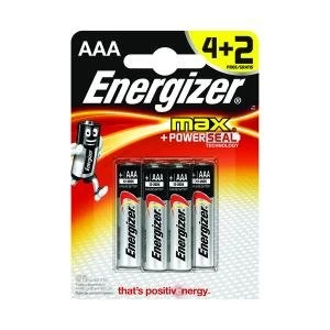 Energizer MAX E92 AAA Batteries Pack of 6 E300142400