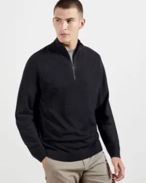 Half Zip Funnel Neck Knitted Jumper