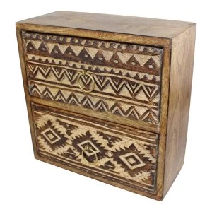 Kasbah 2 Drawer Trinket Unit 21x20cm