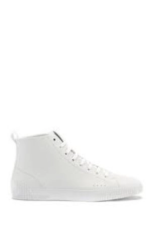 Hugo Boss Zero Red Patch Logo High Top Trainers White Size 9 Men