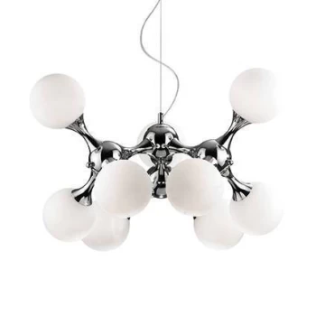 Nodi Bianco 9 Light Small Molecular Ceiling Pendant Chrome, E14