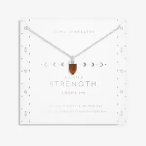 Affirmation Crystal Strength Tiger'S Eye Silver 46cm + 5cm Necklace 6149