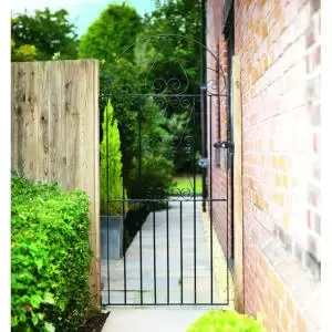 Wickes Chelsea Bow Top Steel Gate Black - 991 x 1875 mm