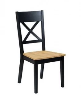 Julian Bowen Pair Of Hockley Chairs Black/Oak