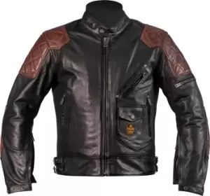 Helstons Chuck Motorcycle Leather Jacket, black-brown, Size XL, black-brown, Size XL