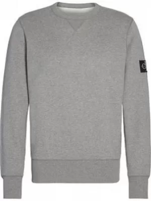 Calvin Klein Jeans Ck Jeans Monogram Sleeve Sweatshirt, Grey, Size S, Men