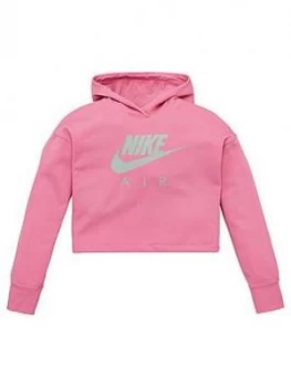 Nike Sportswear Air Older Girls Overhead Cropped Hoodie - Pink, Size XS, 6-8 Years, Women