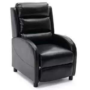 Norton Pushback Recliner Chair - Black Leather