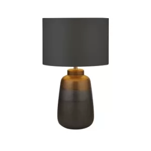 Table Lamp Navy, Bronze Ceramic with Dark Grey Shade