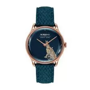 August Berg x Morris & Co Indigo Rose Gold Forest Hare Indigo Perlon 30Mm Watch M1FH0630A16VID