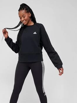 adidas Studio Yoga Sweat Top - Black Size M Women