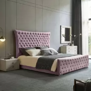 Envisage Trade - Plexa Upholstered Beds - Plush Velvet, King Size Frame, Pink - Pink