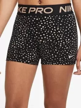 Nike Pro Dot 3" Shorts - Black/White Size M Women