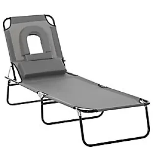 Outsunny Sun Lounger 84B-002CG Steel, Oxford Dark Grey